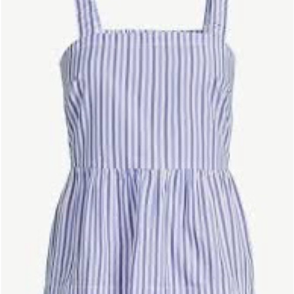 Free Assembly Women's Square Neck Tank Top with Elastic Straps blue stripes